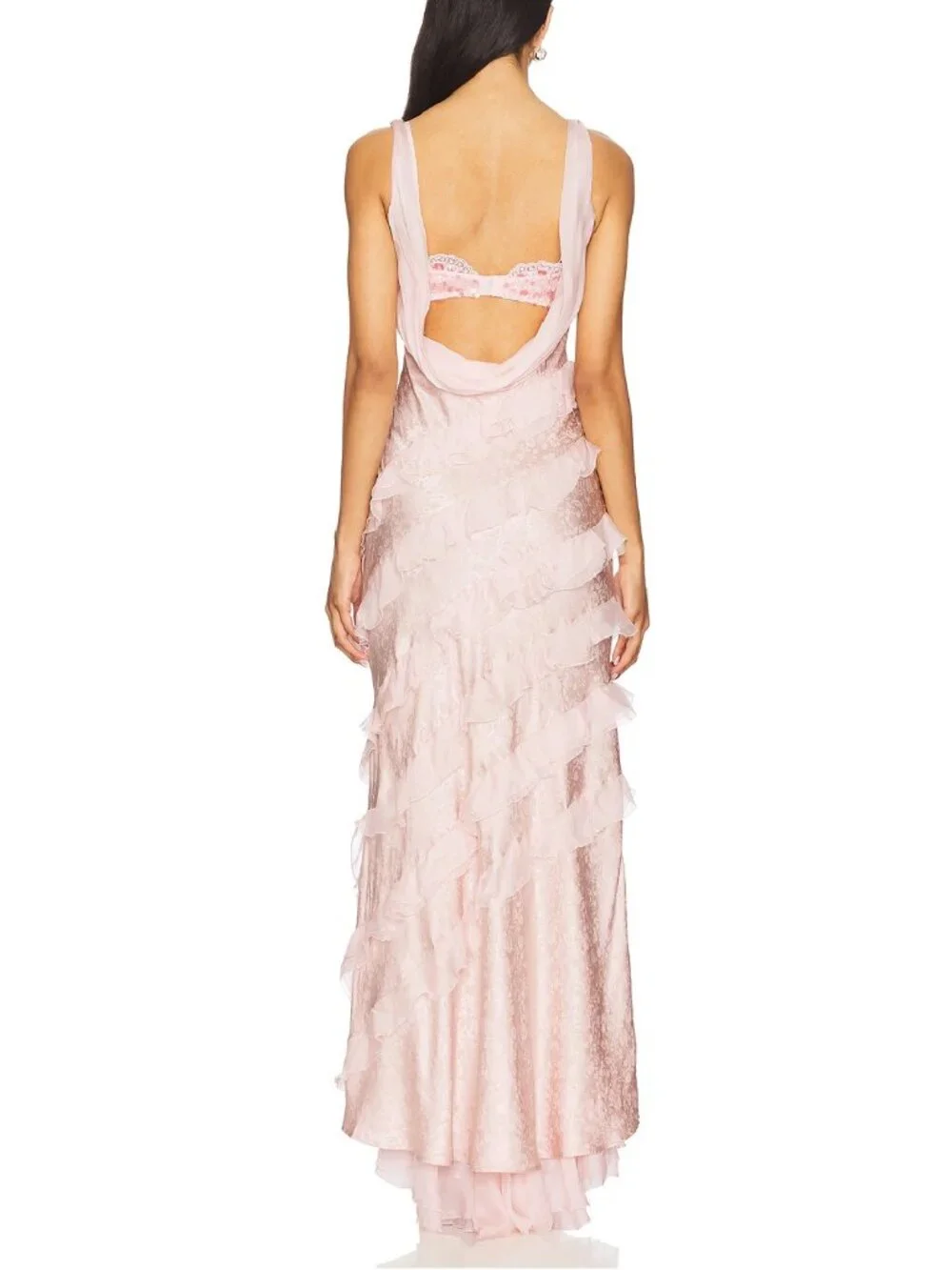 NEW $729 FOR LOVE AND LEMONS FLORENCE GOWN DRESS IN PINK SIZE S - Picture 3 of 10